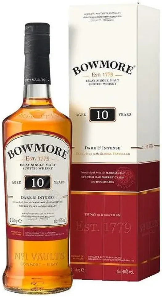 Bowmore 10 Year Old Dark Single Malt Scotch Whisky 1L