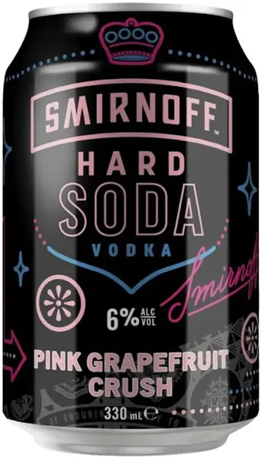 Smirnoff Hard Soda Pink Grapefruit Crush 330ml