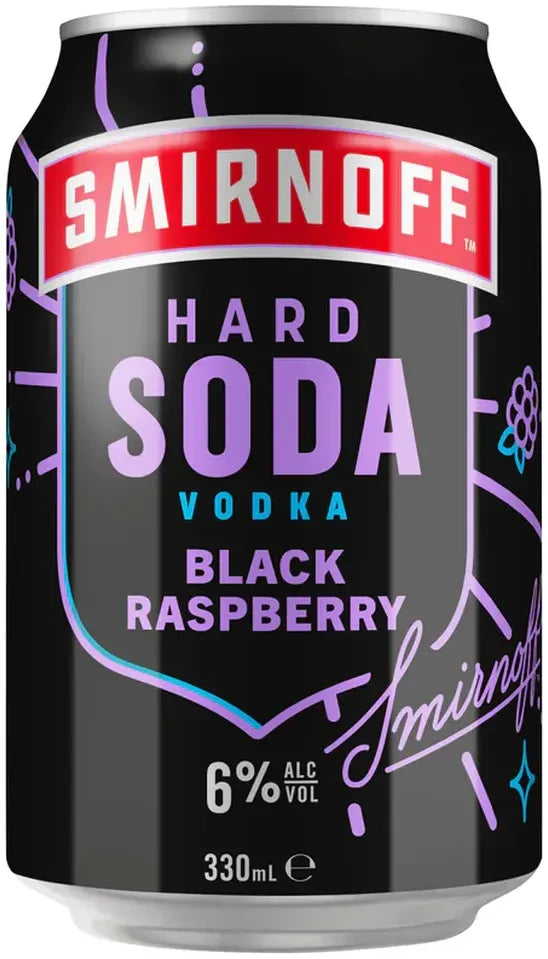 Smirnoff Hard Soda Black Raspberry 330ml