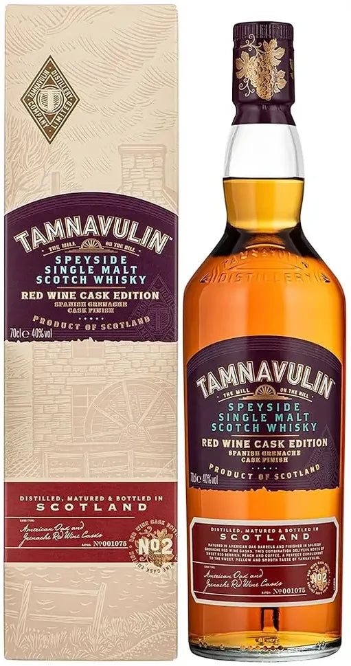 Tamnavulin Red Wine Spanish Grenache Cask Finish Single Malt Whisky Gift Box 700ml